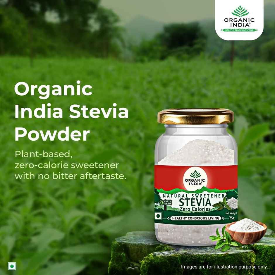 A Tata Product - Organic India Stevia Powder, Natural Sweetener, Sugar Free