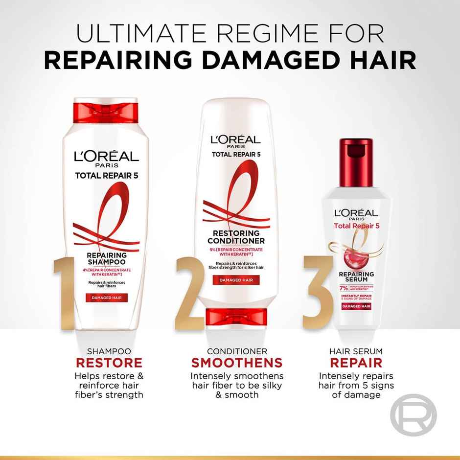 L'Oreal Paris Total Repair 5 Repairing Shampoo With Keratin XS For Damaged Hair