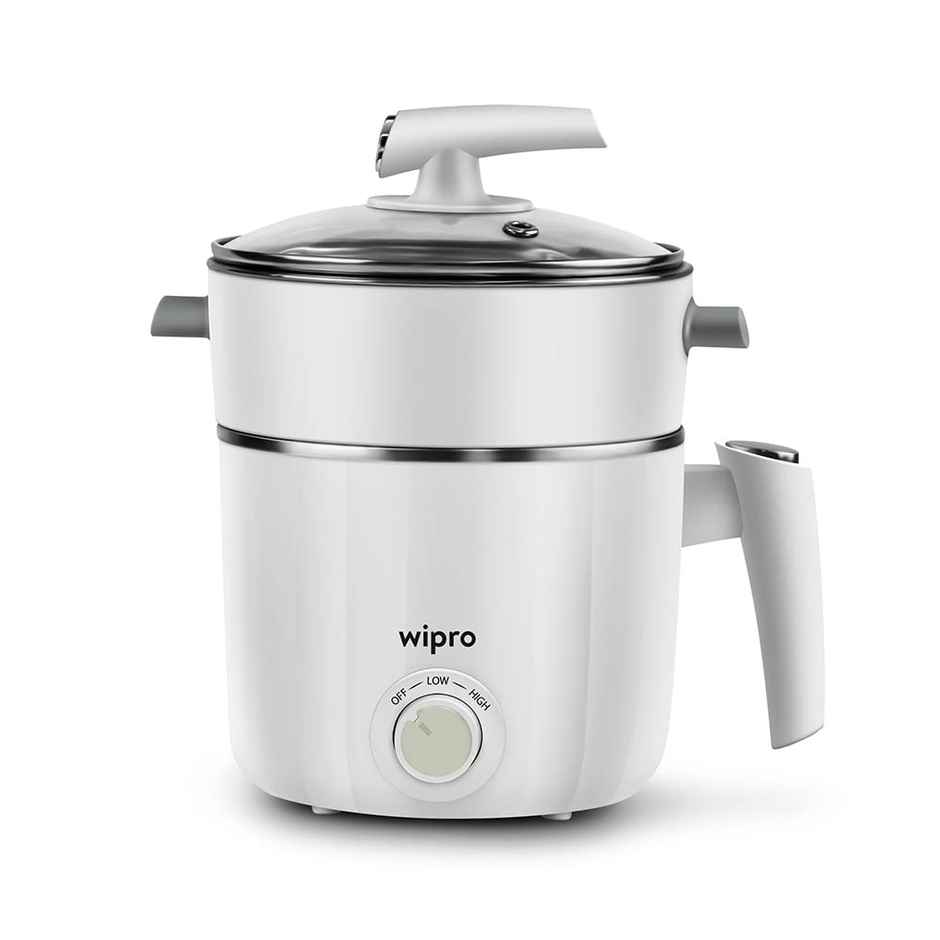 Wipro Vesta 1.2 L Multicooker Kettle | (White, 600 Watt)