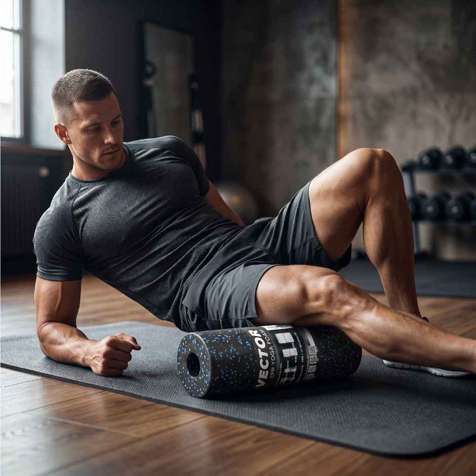 Vector X Foam Roller for Deep Tissue Massage | Sore Muscle Pain Relief | Pre & Post Exercise Workout Recovery | 33 x 15 cm