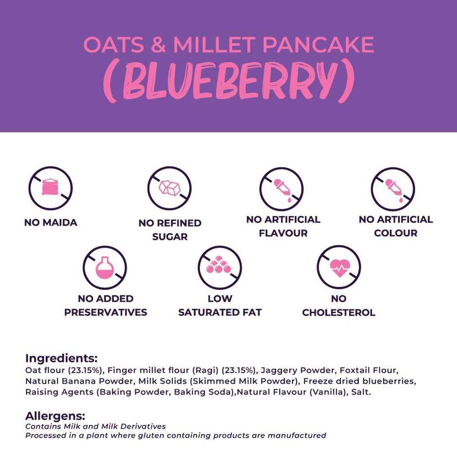 Foodstrong Oats And Millets Blueberry Pancake Mix | 250G