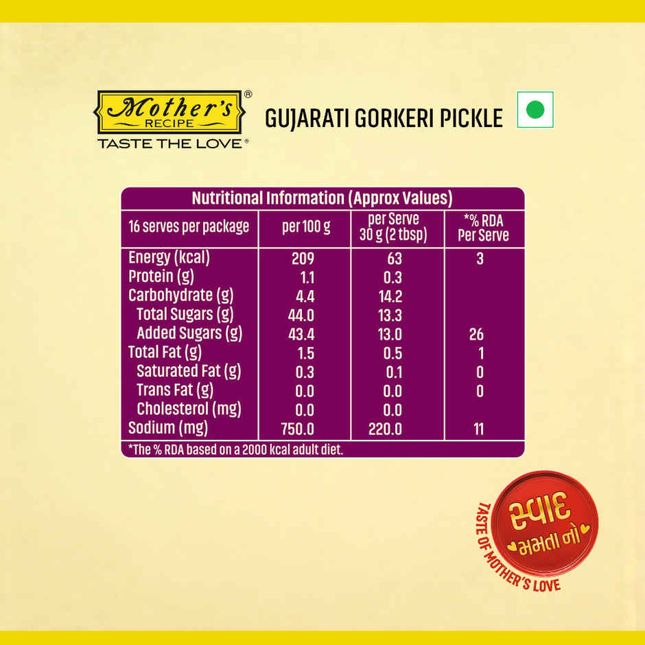 Mother's Recipe Gujarati Gorkeri Pickle