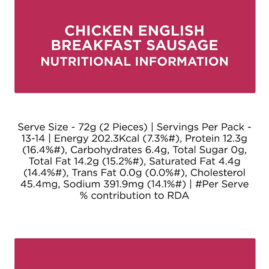 Prasuma Fs Chicken English Breakfast Sausage
