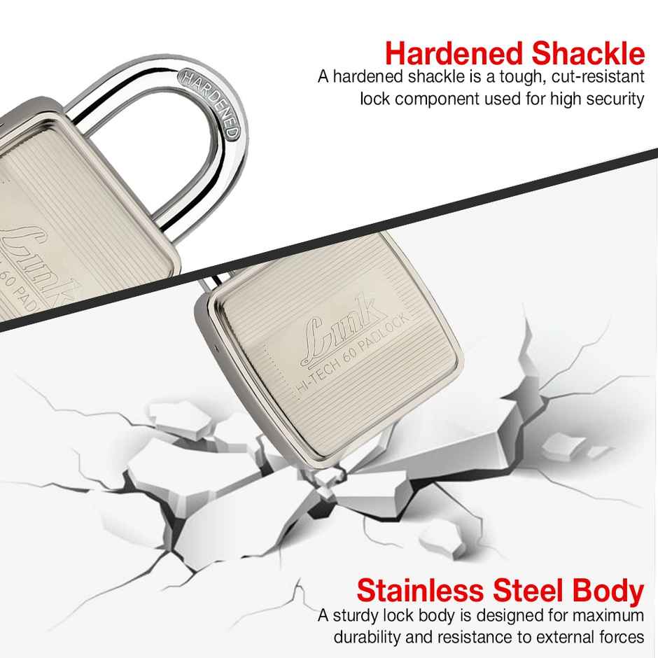 Link HT-60 mm Lock with 3 hi-tech Keys | Locks for Home