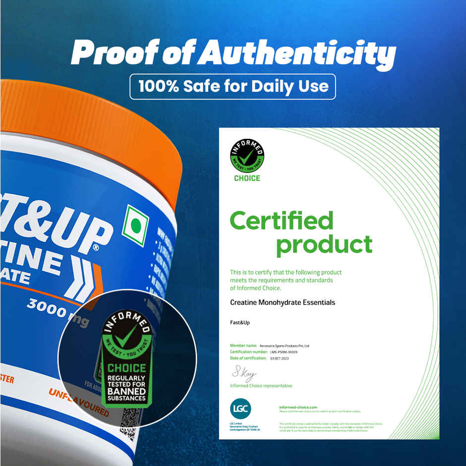 Fast&Up Micronised Creatine Monohydrate, Unflavoured