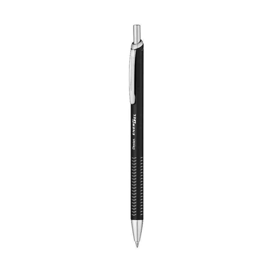 Pentel Energel Metal Lite Single Blister Black Body Black Ink