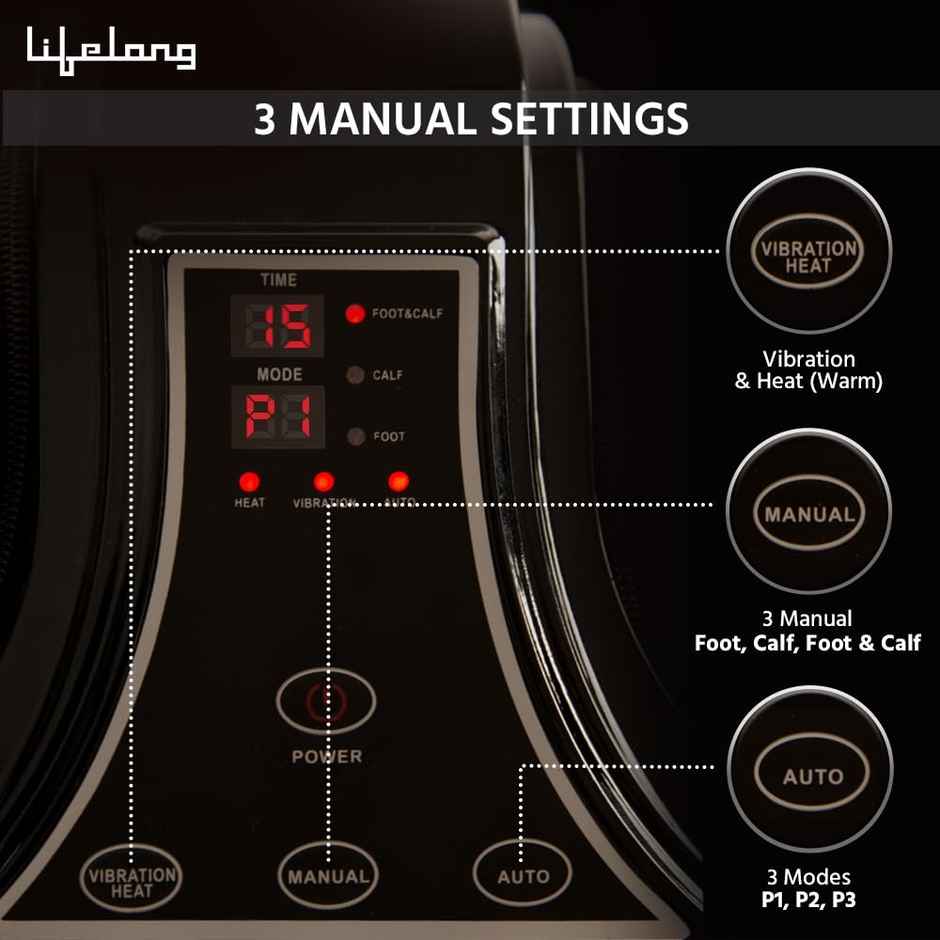 Lifelong Calf, Foot & Leg Massager-Heat + 4 Vibration Motors-Rolling, Kneading, And Shiatsu, 80W