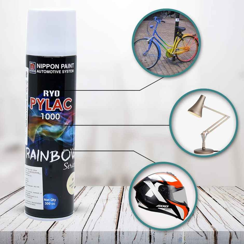 Nippon Paint Pylac Acrylic Multi-Purpose Spray Paint Cream White Color for Car, Bike, Home