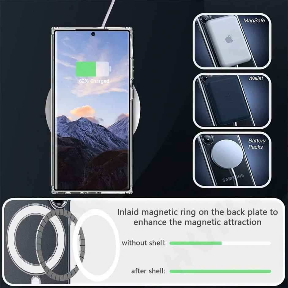 Artistque Case for Samsung S23 Ultra 5g Back Cover - Transparent Clear Magsafe