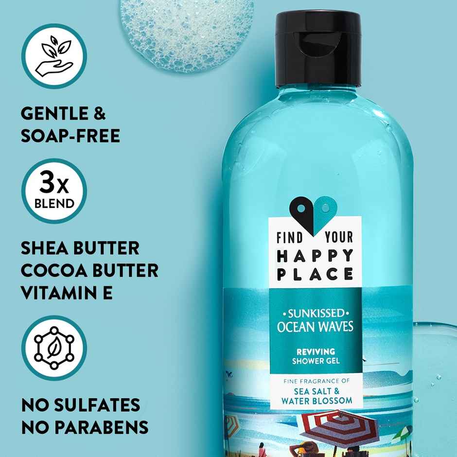 Find Your Happy Place Sunkissed Ocean Waves Shower Gel Sea Salt & Water Blossom