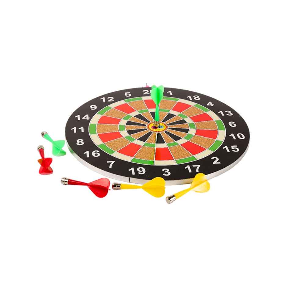 Zike Premium Wooden Dartboard Game Dart with 6 Magnetic Needle (14 inch)