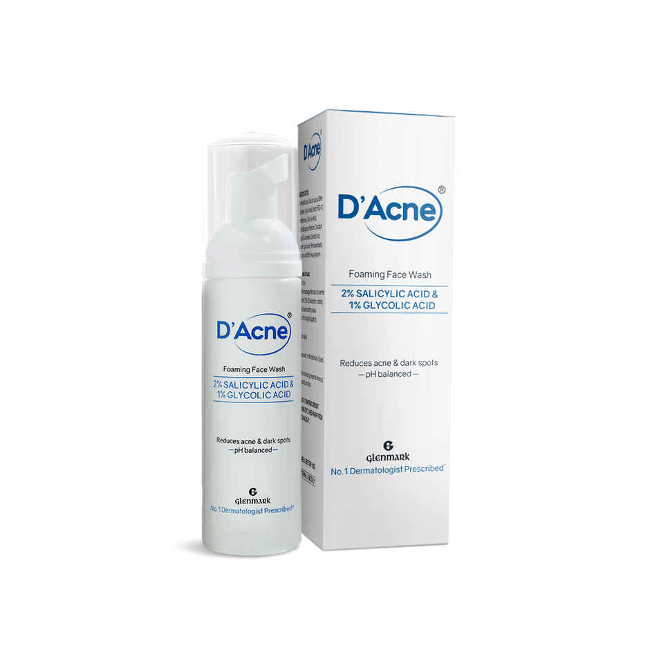 D'Acne Foaming Face Wash, With 2% Salicylic Acid And 1% Glycolic Acid