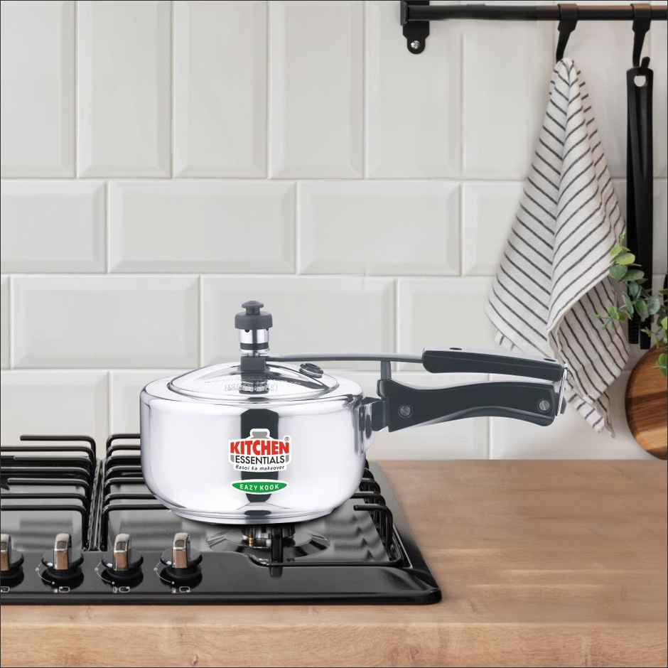Kitchen Essentials Stainless Steel Eazy Kook Induction Bottom Pressure Cooker-2Ltr (Inner Lid)