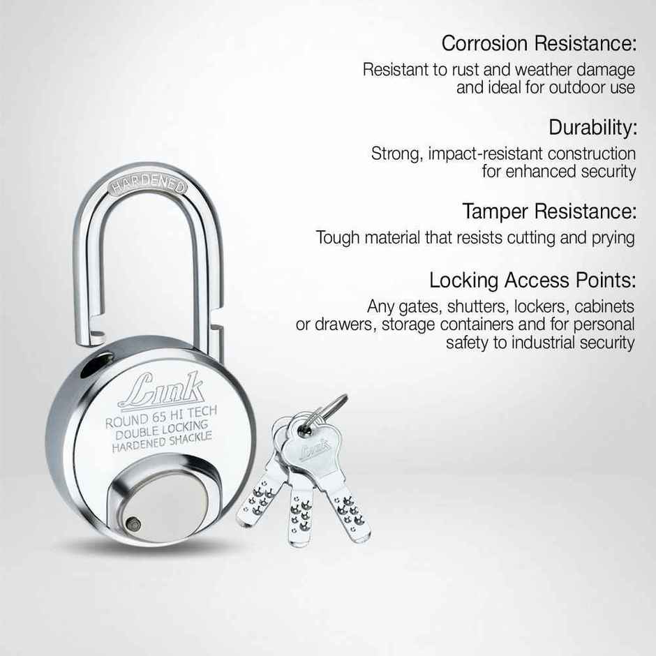 Link stainless steel HT-Round 65 mm padlock