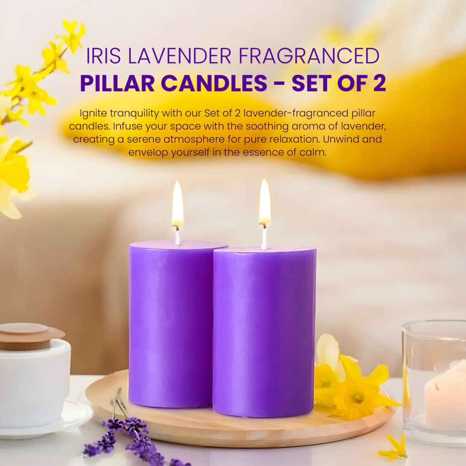 IRIS Lavender Scented Pillar Candle