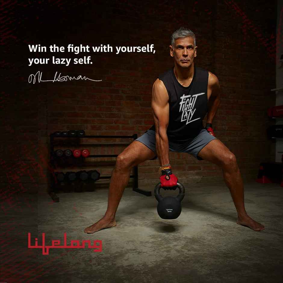Lifelong Neoprene Cast Iron Kettlebell for Workout | Black | 6 kg