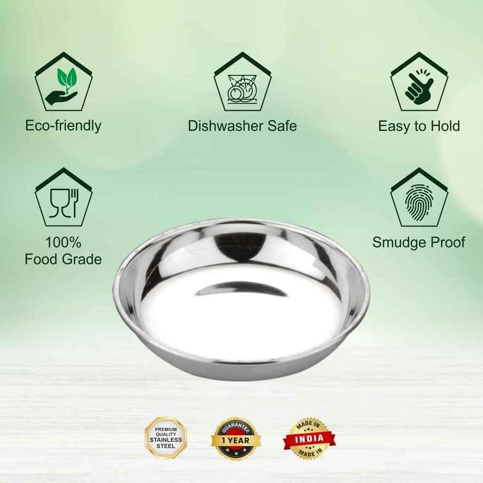 Steelera Stainless Steel Halwa / Dessert / Snack / Plates | Food Safe | 11 cm