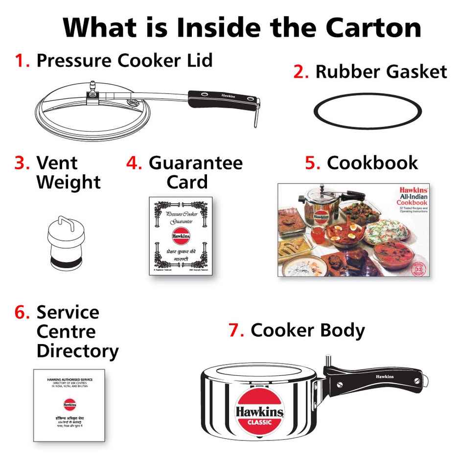 Hawkins 1.5 Litre Classic Pressure Cooker Best Inner Lid Cooker Small Cooker - Silver