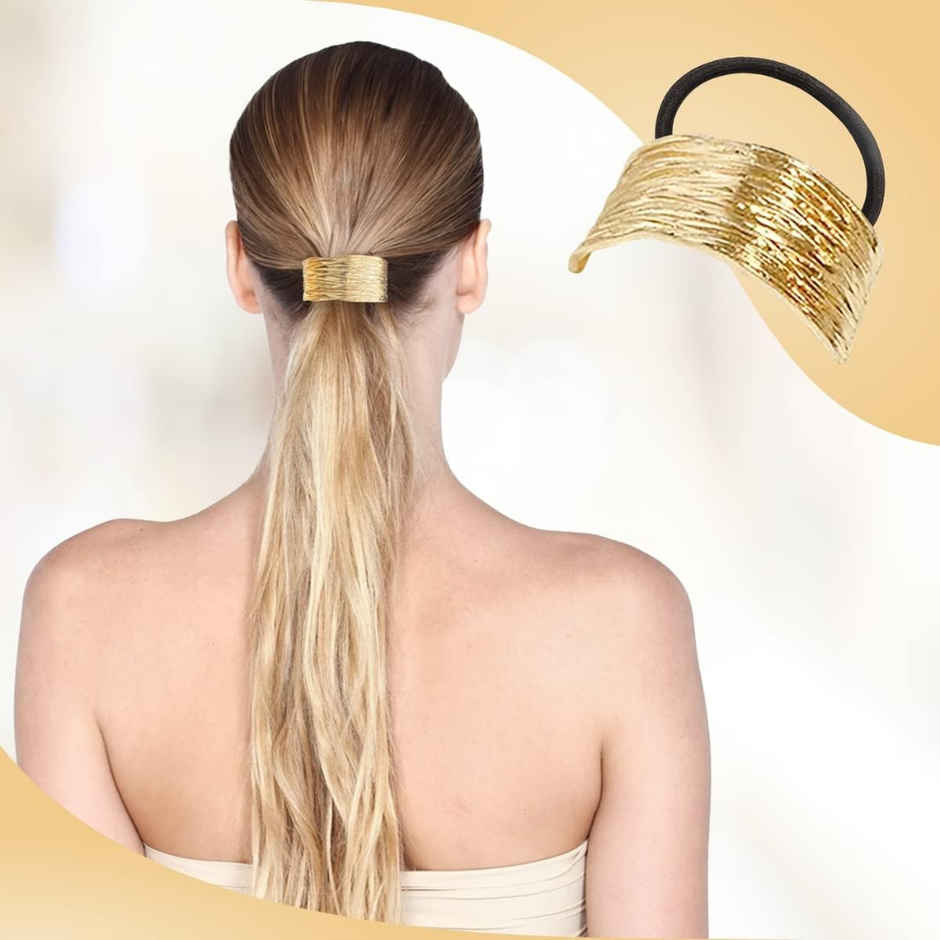 SE7EN Premium Hair Rubber Bands With Metal Designs