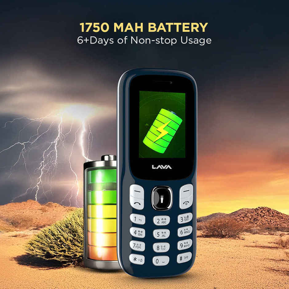 Lava A3 King Dual SIM Keypad Phone | 1.8 inch Display | 1750mAh Battery | Dark Blue
