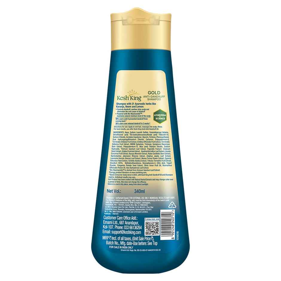 Kesh King Gold Anti-Dandruff Shampoo with 21 Herbs for Men & Women
