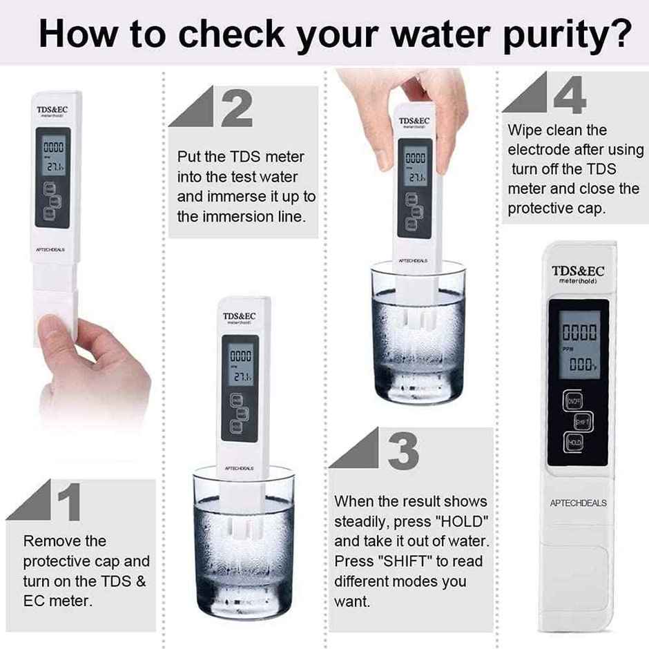 Aptechdeals Tds Meter/Digital Tds Meter With Temperature | Tds Ec