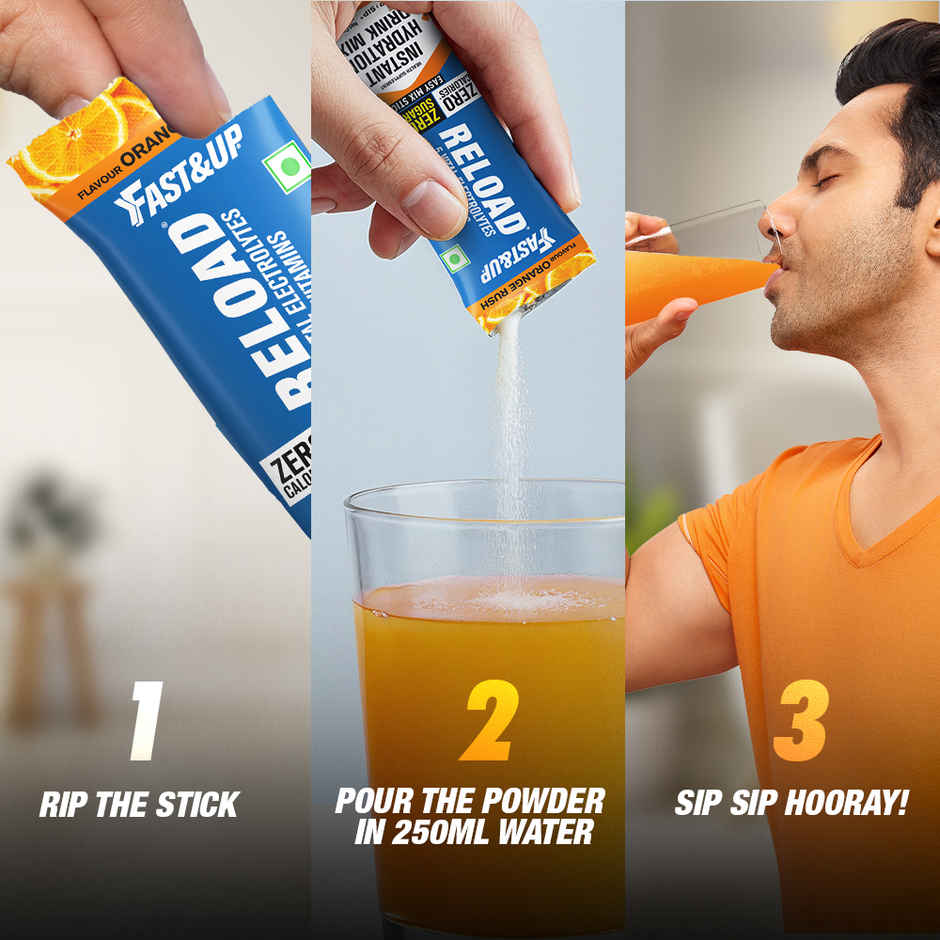Fast&Up Reload Zero Sugar Instant Hydration Sticks With 5 Essential Electrolytes | Assorted