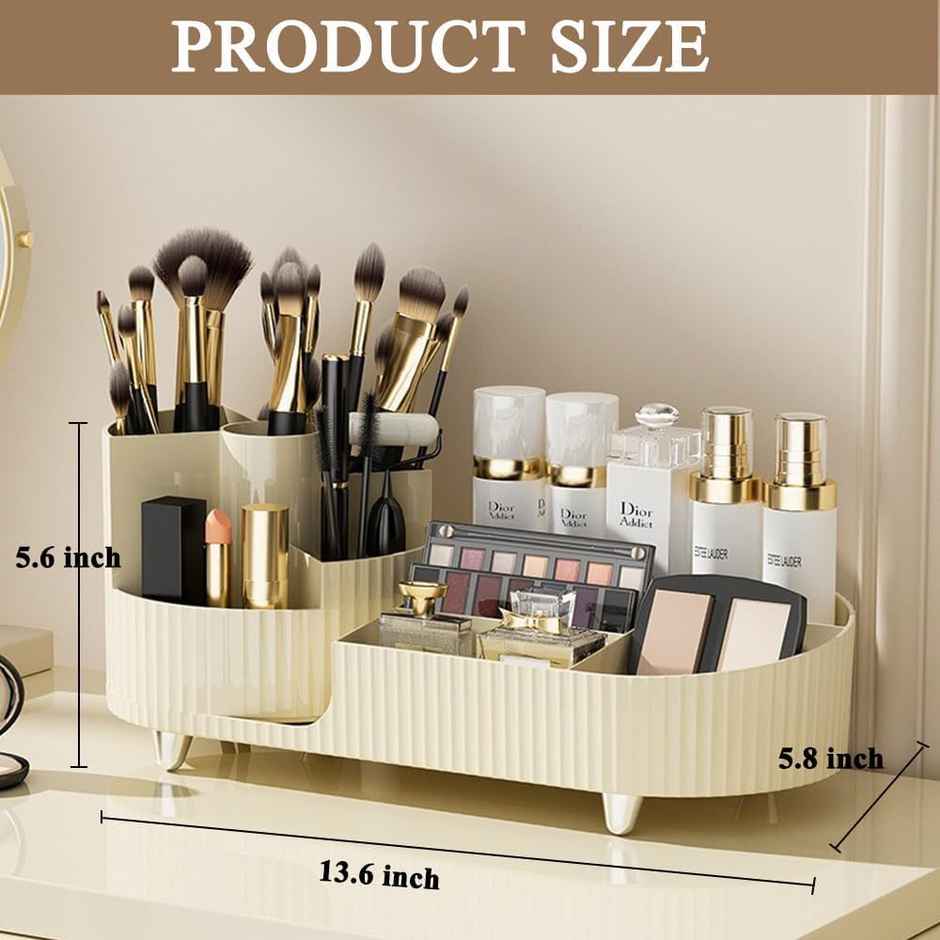 Perpetual 360 Rotating Makeup Organizer with Brush Holder | Ivoey
