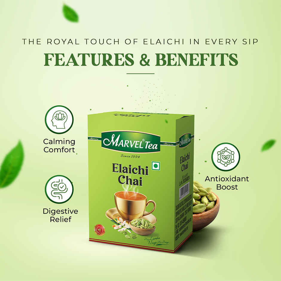 Marvel Elaichi Chai | Cardamom & Assam Tea Leaves Chai Patti
