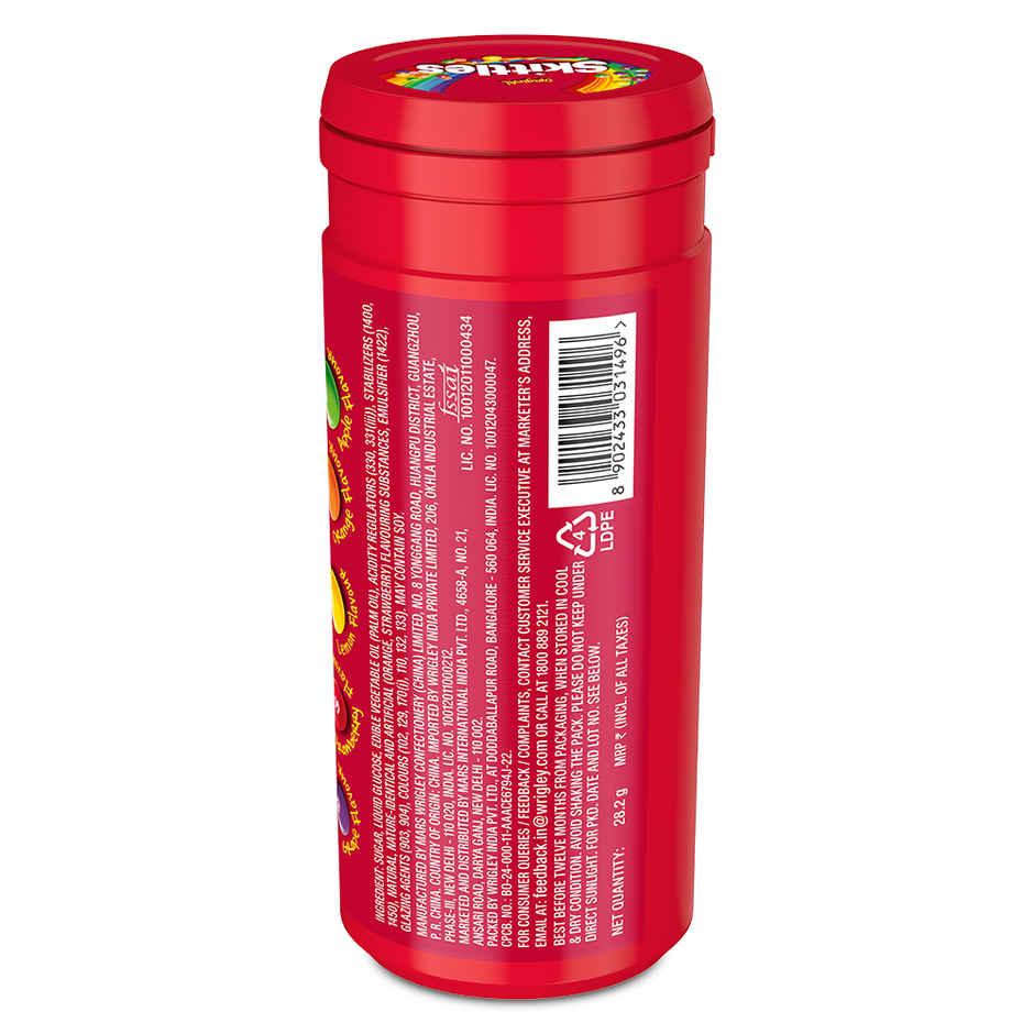 Skittles Original Bite-Size Fruit Candy Tube