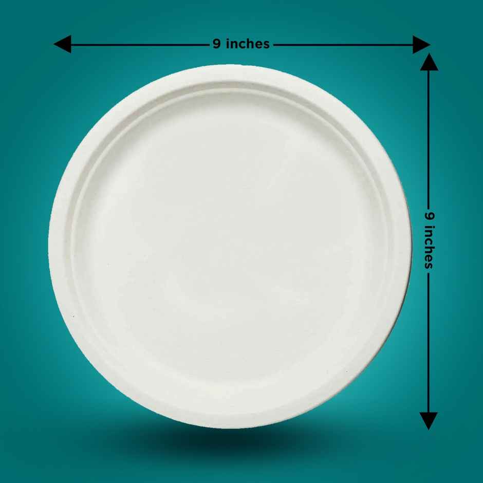 Disposable Bagasse Plates | Round | 9 inch | Ezee