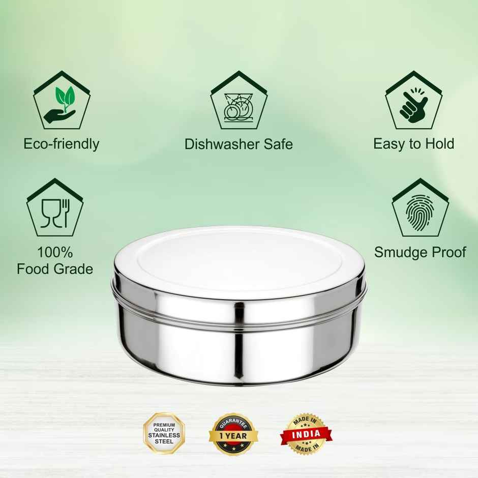 Steelera Stainless Steel Masala Dabba / Organiser | 7 Containers and Small Spoon | Food Safe