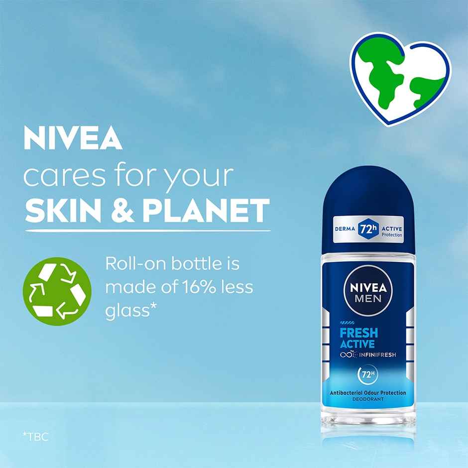 Nivea Fresh Active Underarm Roll On 72h Protection Combo