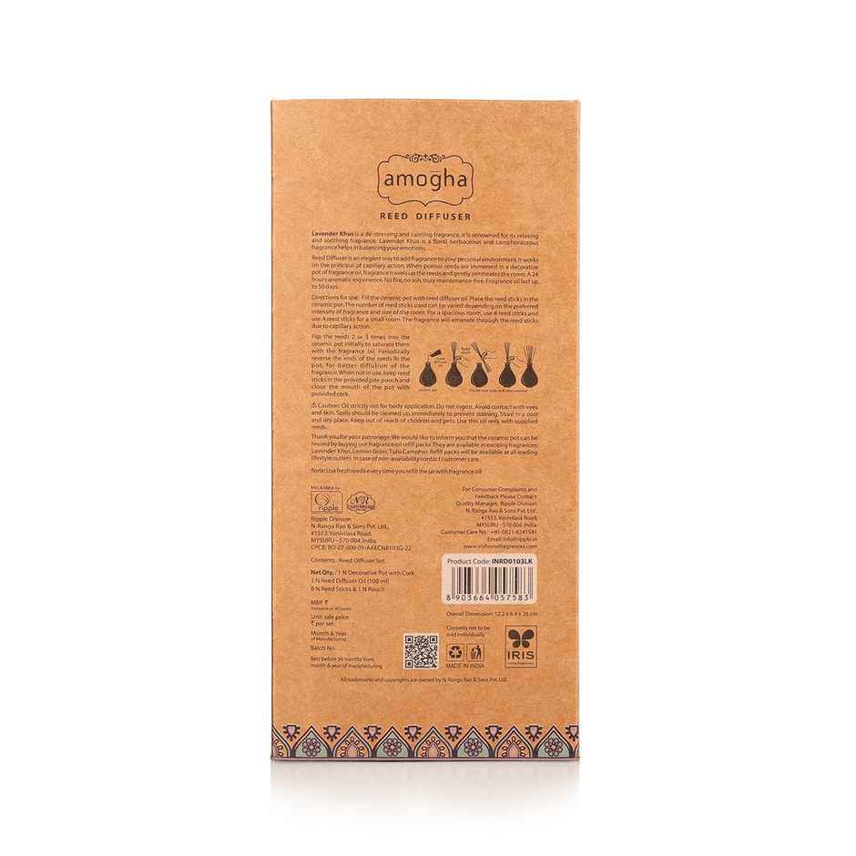 IRIS Amogha Lavender Khus Reed Diffuser Gift Set