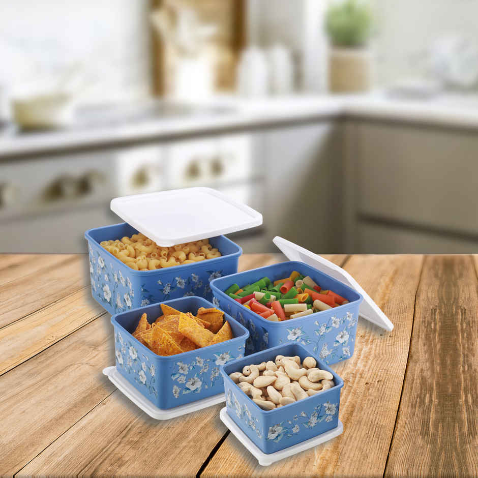 Joyo Fresia Storage Container Set | 4 Pcs | Assorted | Plastic Storage Container, Kitchen Organizer