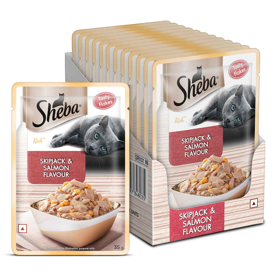 Sheba Rich Adult Skipjack & Salmon Flavour Wet Cat Food