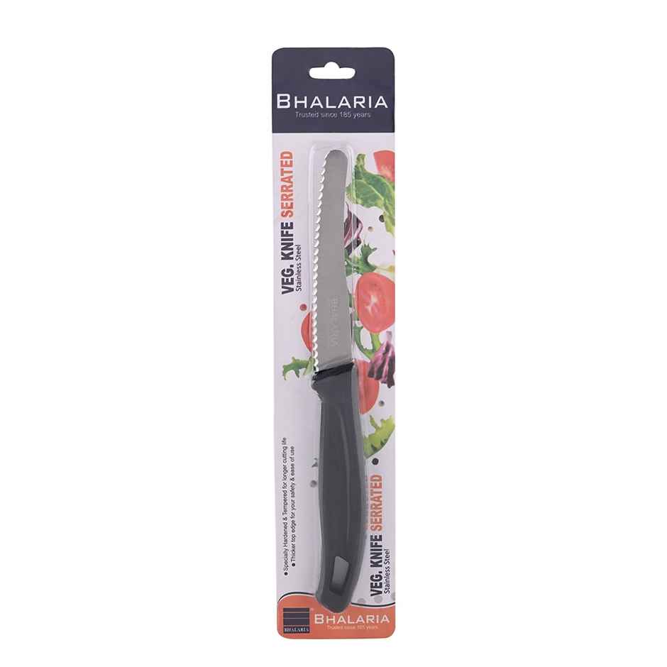 Bhalaria Stainless Steel Veg Knife Serrated | Food Safe | 19 cm