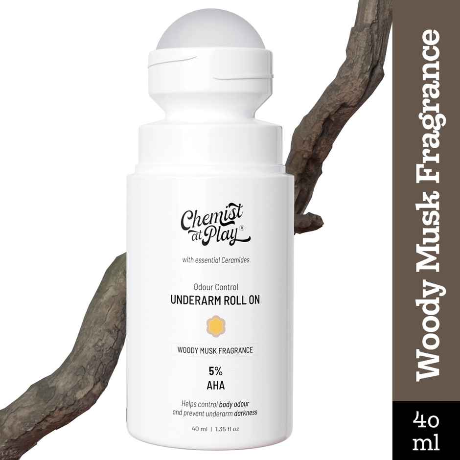 Chemist At Play 5% Aha Underarm Roll On Lactic Acid For Dark Underarm & Odour Control Woody Musk
