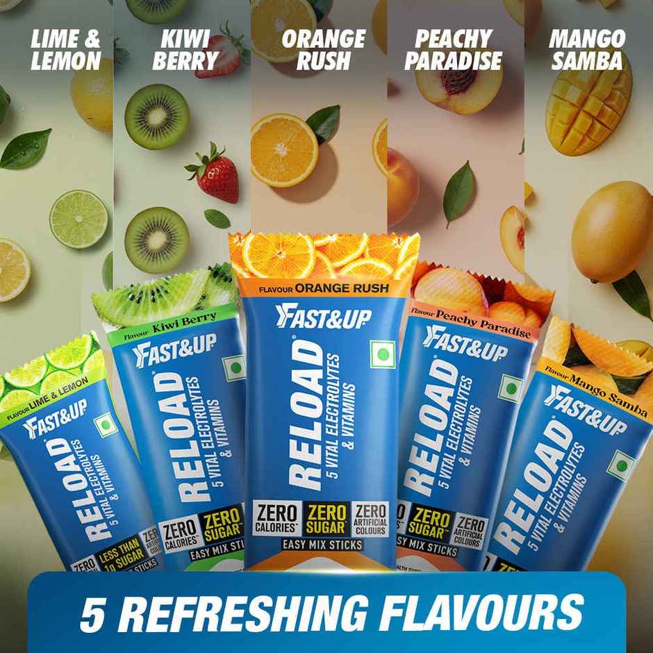 Fast&Up Reload Zero Sugar Instant Hydration Sticks With 5 Essential Electrolytes | Kiwi Berry