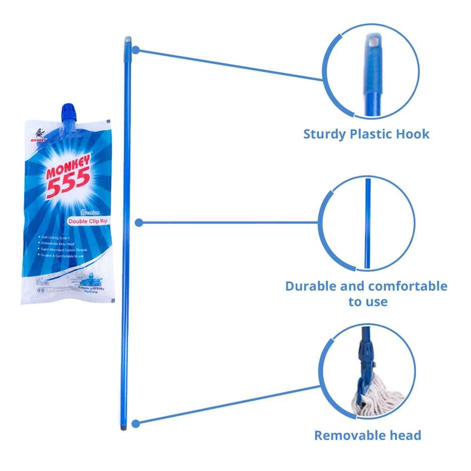 Monkey 555 Blue Premium Clip Mop for Wiping Floor