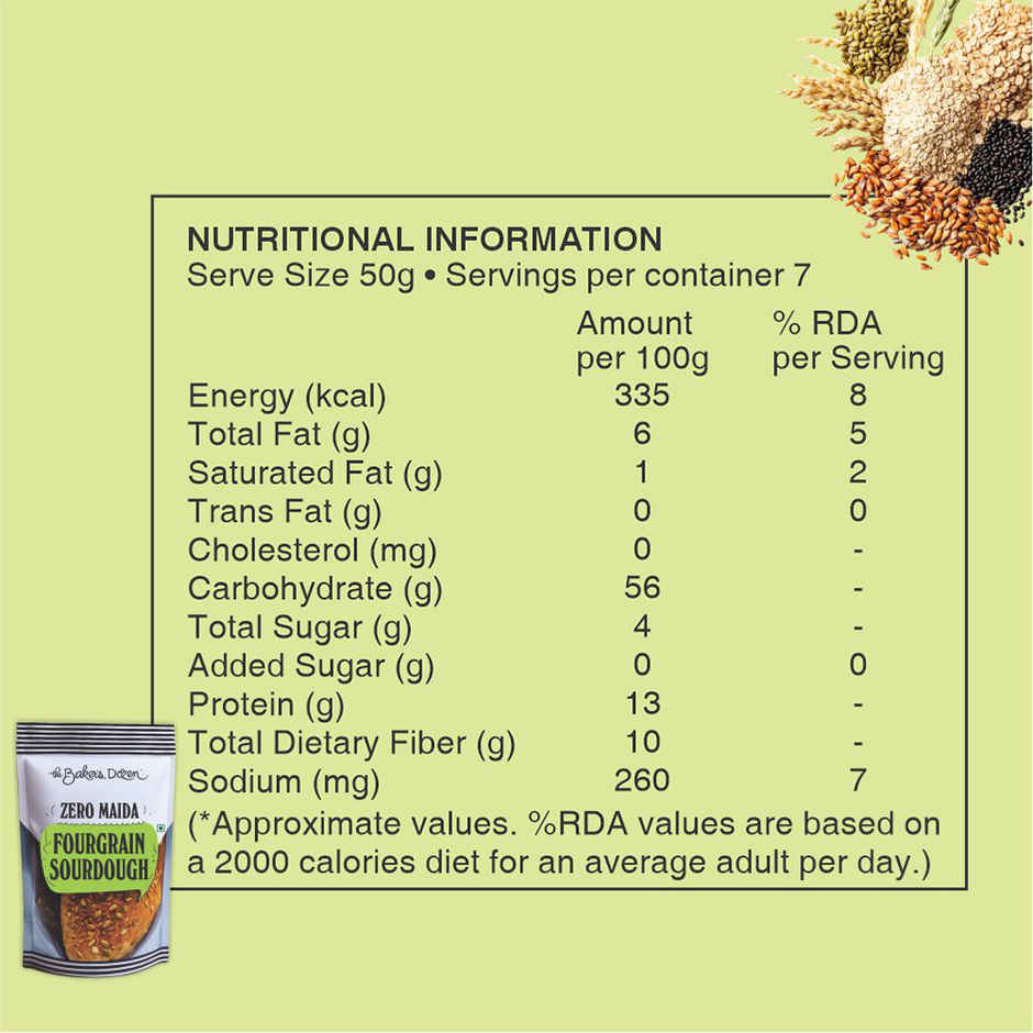 The Baker's Dozen Fourgrain Sourdough Zero Maida Gut Friendly Combo