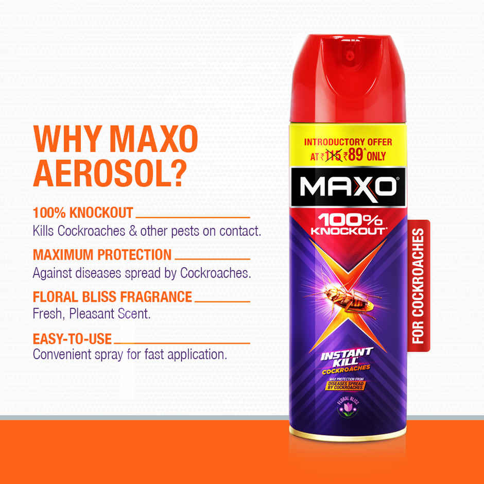 Maxo Crawling Insect Killer, Cockroach Killer Spray |Floral Fragrance