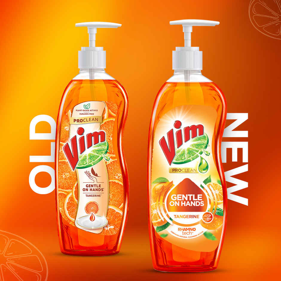 Vim Proclean 100% Plant-Based Actives Tangerine Freshness Dishwash Liquid
