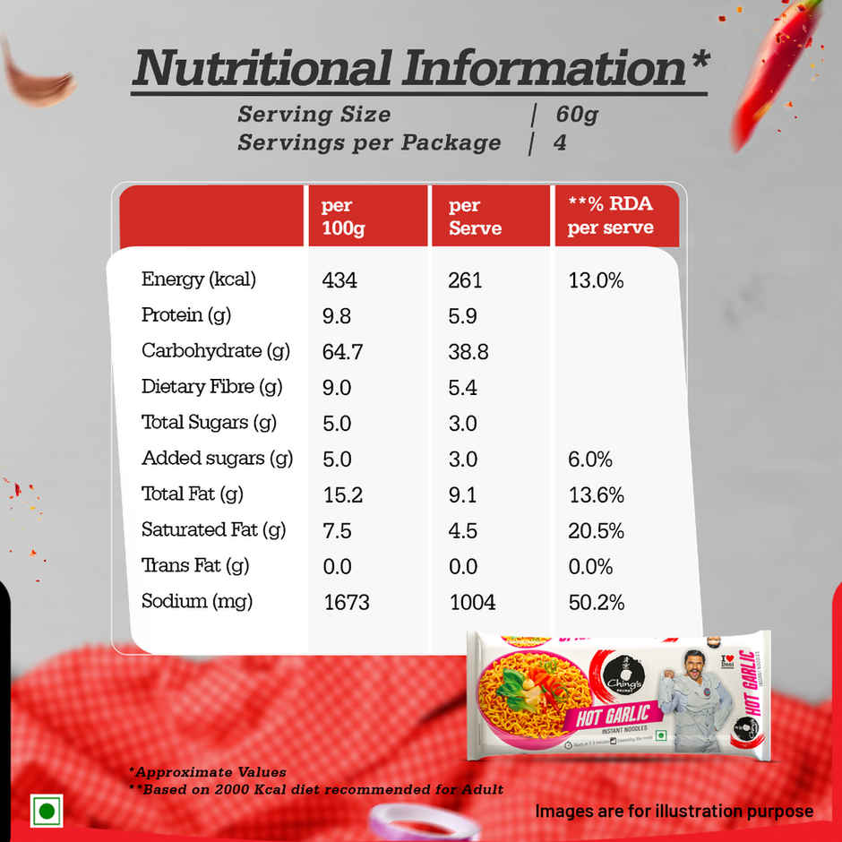 Ching's Secret Hot Garlic Instant Noodles Pouch Combo