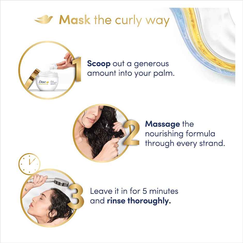 Dove Beautiful Curls Deep Moisture Miracle Hair Mask Sulphate Free No Parabens & Dyes Mask