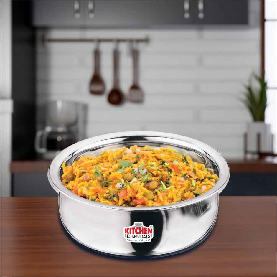 Kitchen Essentials Flat Bottom Royal Handi 12 Diameter 21 Cm Capacity, 1800 ml