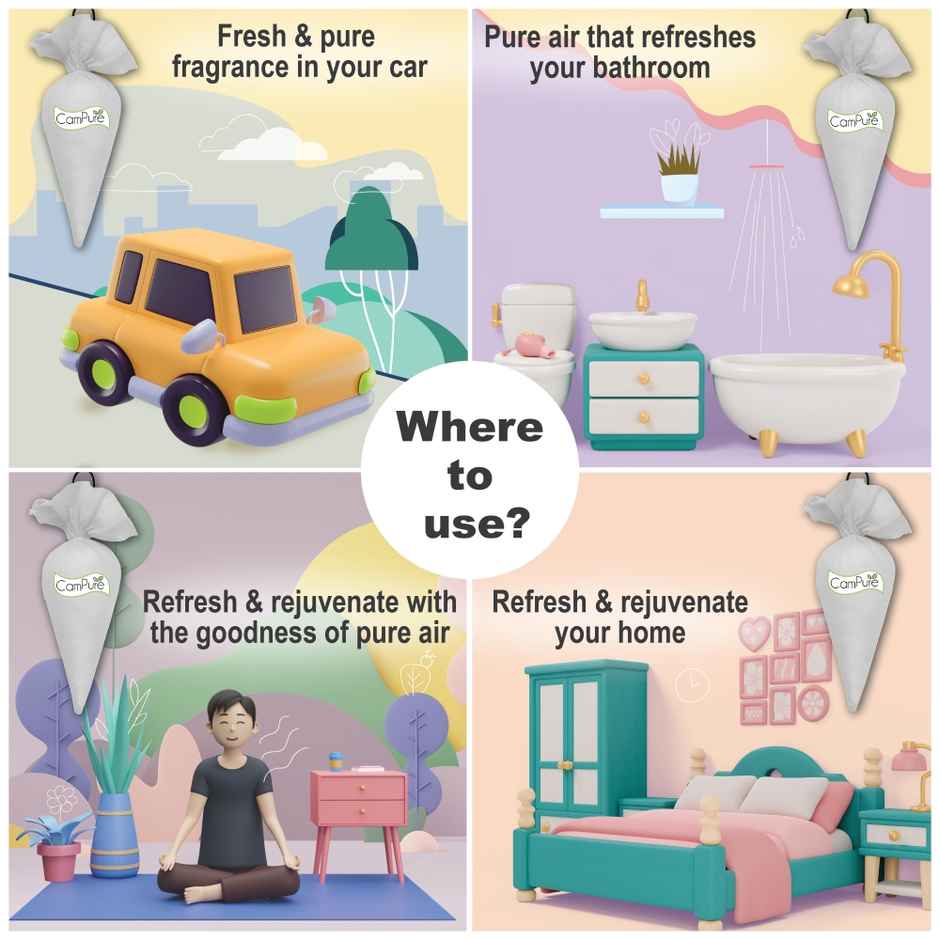 Campure Keasar+Chandan Camphor Cone Air, Car, Room Freshener