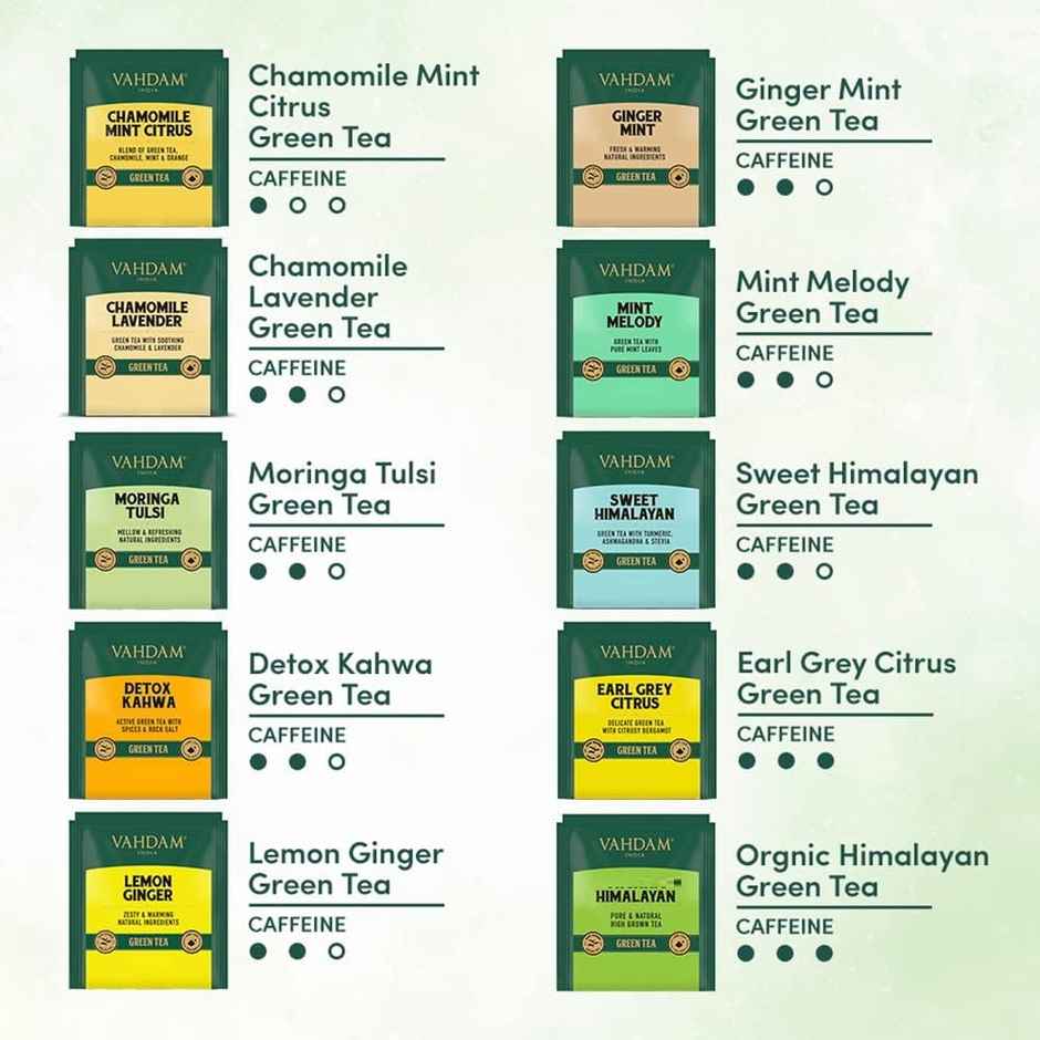 Vahdam Assorted Organic Green Tea