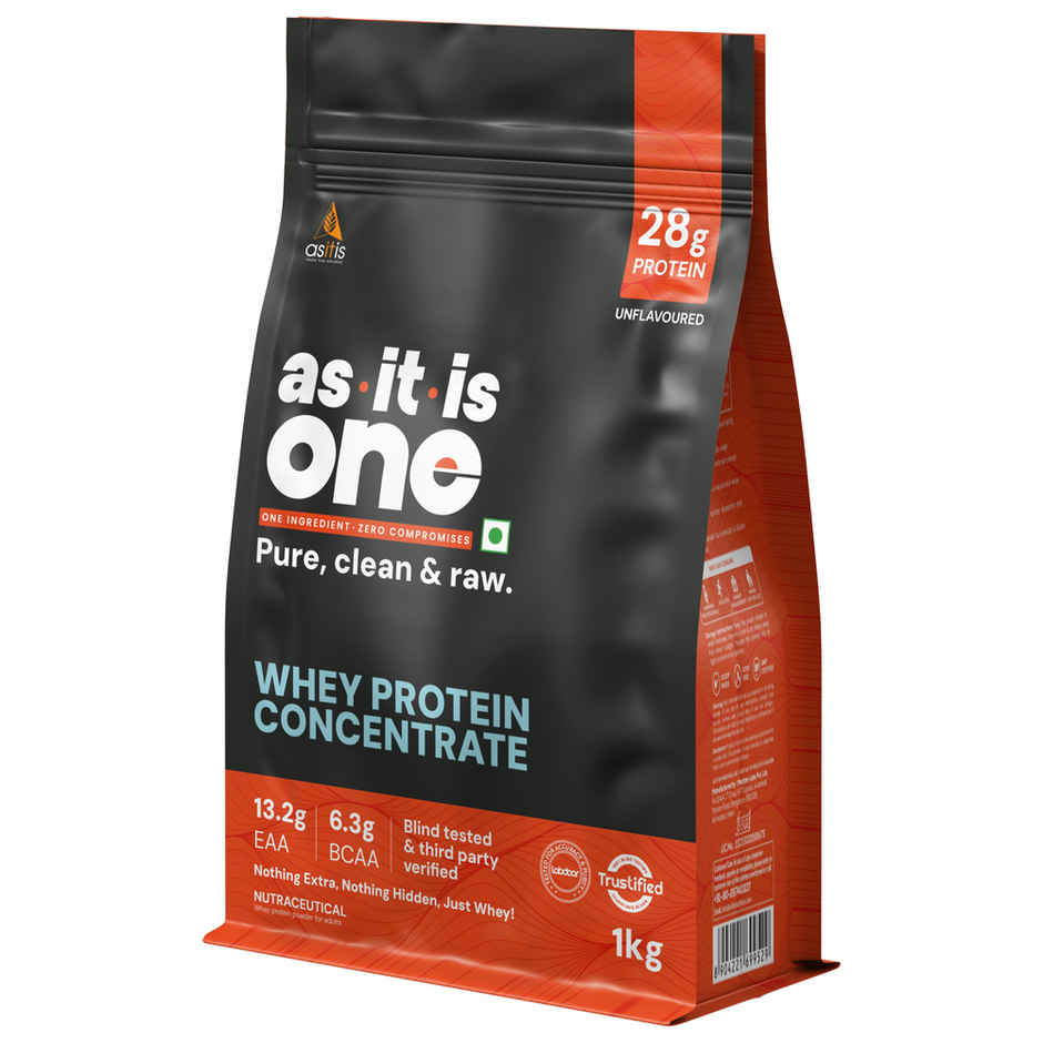 As-It-Is Nutritionconcentrate 80% - Whey Protein (1kg) & As-It-Is Atom Whey Protein With Digestive Enzymes - Double Rich Chocolate (500g) Combo
