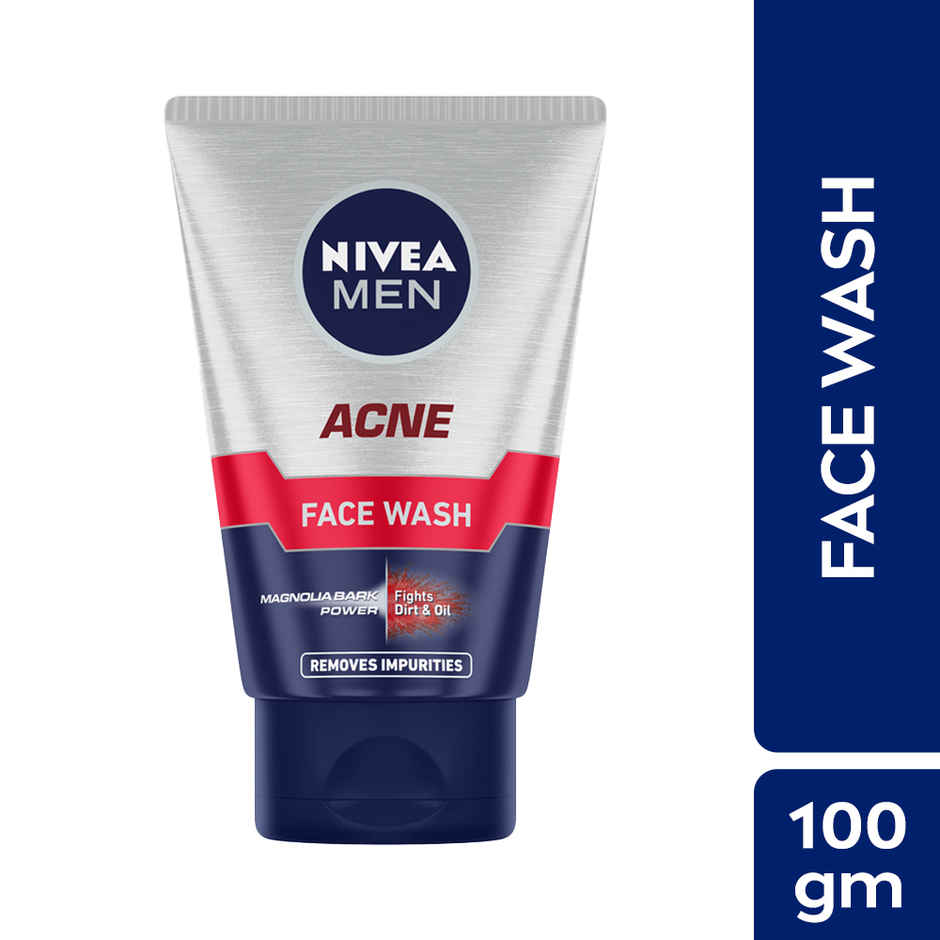 Nivea Men Acne Face Wash for Oily & Acne Prone Skin Fights Oil & Dirt with Magnolia Bark Power